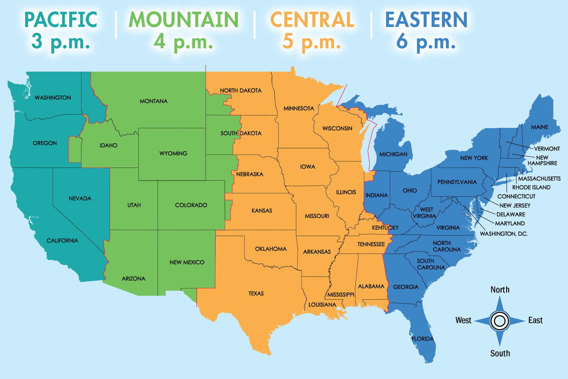 California Time Zones Map